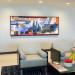 Artwork over a seating area