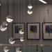 Glass orbs suspended from the ceiling