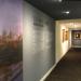 Large photo with writing in a hallway