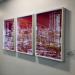 Large Triptych of an Abstract Cityscape 