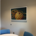 Table with art of an orange