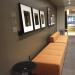 Seating with several pieces of artwork