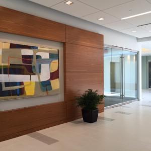 Large artwork on wall