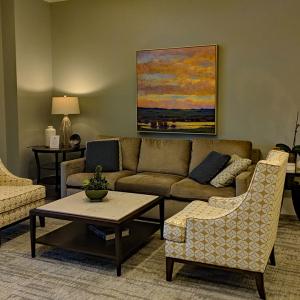 Sitting area with artwork