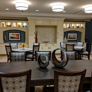 Large table with metal sculpture