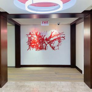 Lobby with Large Splatter-like Painting