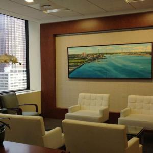 Large artwork on wall